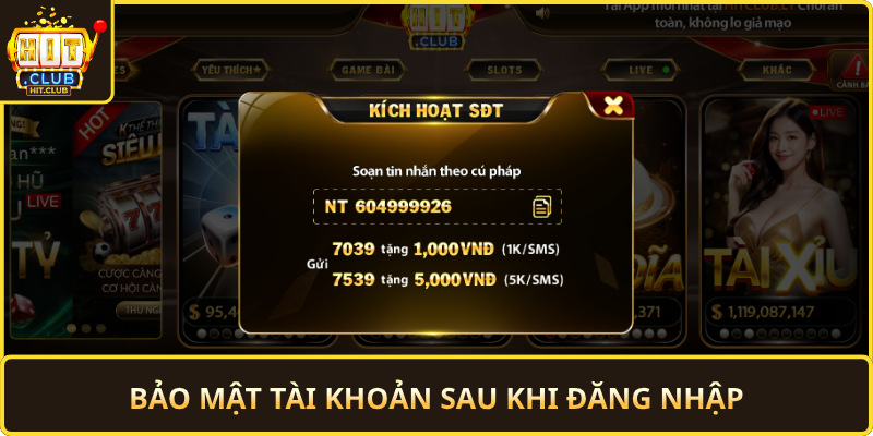 Bao Mat Tai Khoan Sau Khi Dang Nhap
