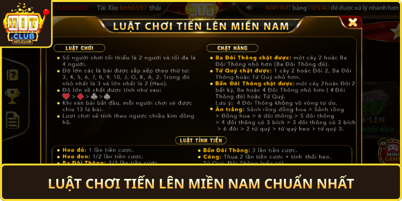 Luat Choi Tien Len Mien Nam Chuan Nhat
