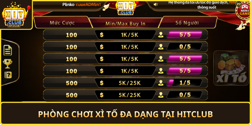 Phong Choi Xi To Da Dang Tai Hitclub